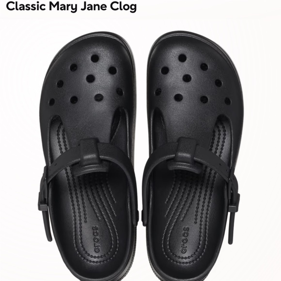 CROCS: Classic Black Mary Jane Clog - Picture 2 of 3